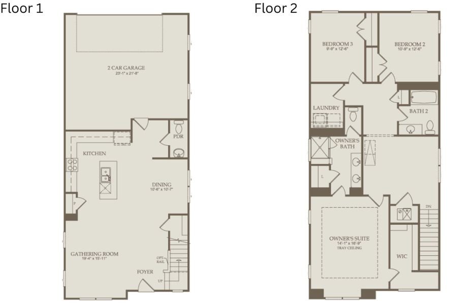 2D floor plan layout of this home in Exchange at 401, Raleigh, NC (Image 4).