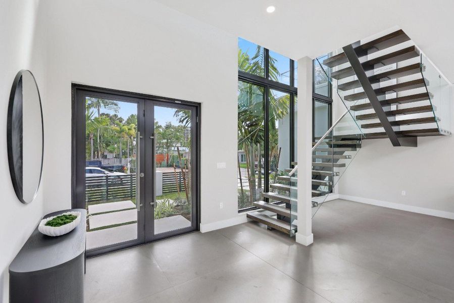 Glass Enclosed Floating Staircase