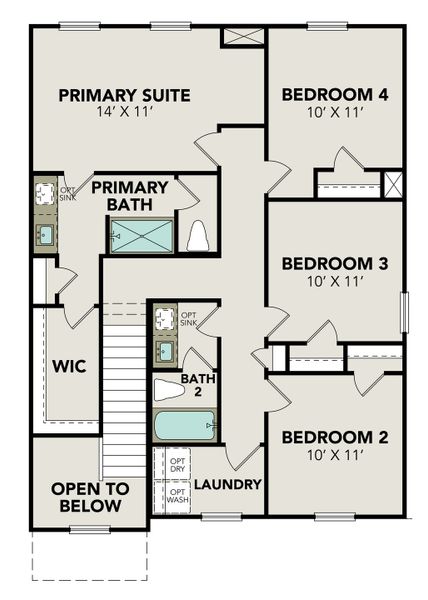 2D floor plan layout for the The Trinity F by Davidson Homes LLC in Spring Branch Crossing, Conroe, TX (Image 6).