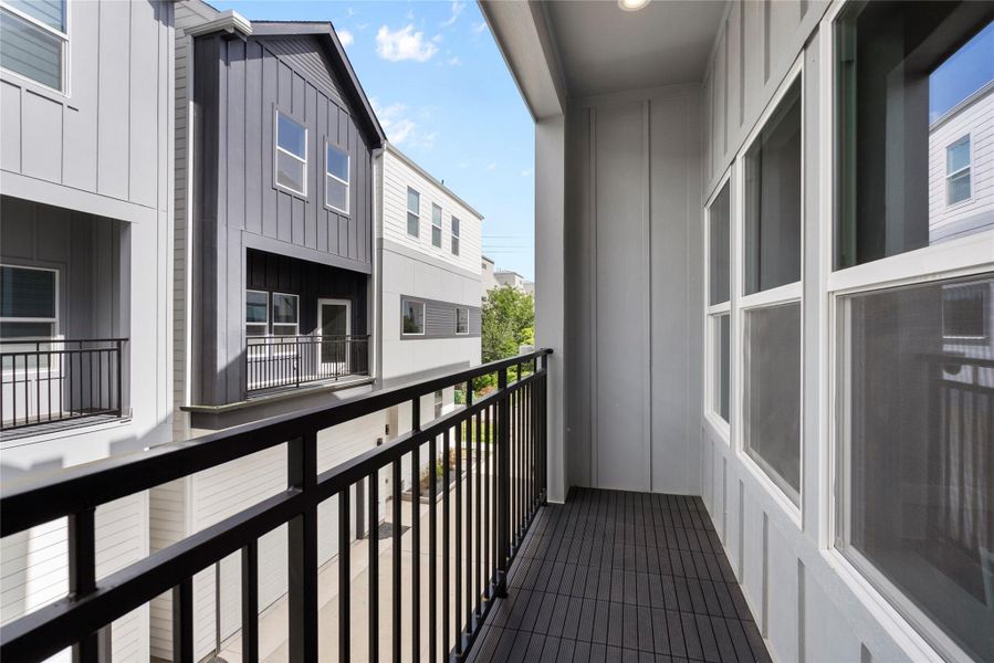 Balcony with weatherproof decking Balcony with weatherproof decking