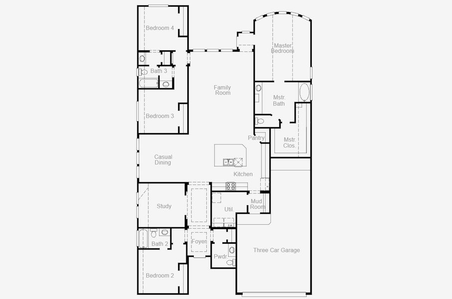 2D floor plan layout for the Eden by Coventry Homes in Escondido 60', Magnolia, TX (Image 3).