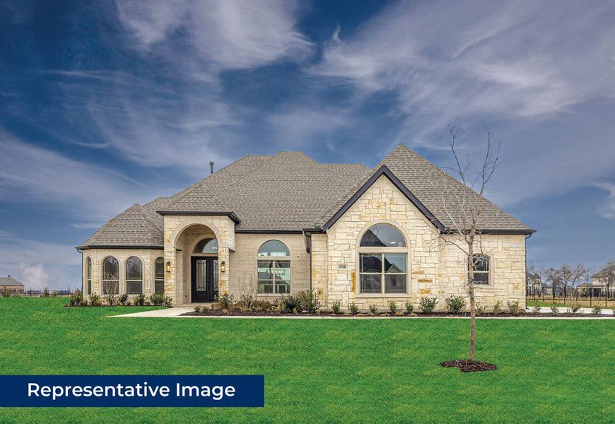 Representative exterior photo of a completed home built from the Worthington FS by First Texas Homes in Broadmoor Estates, Ovilla, TX (Image 1). Representative exterior photo of a completed home built from the Worthington FS by First Texas Homes in Broadmoor Estates, Ovilla, TX (Image 1).