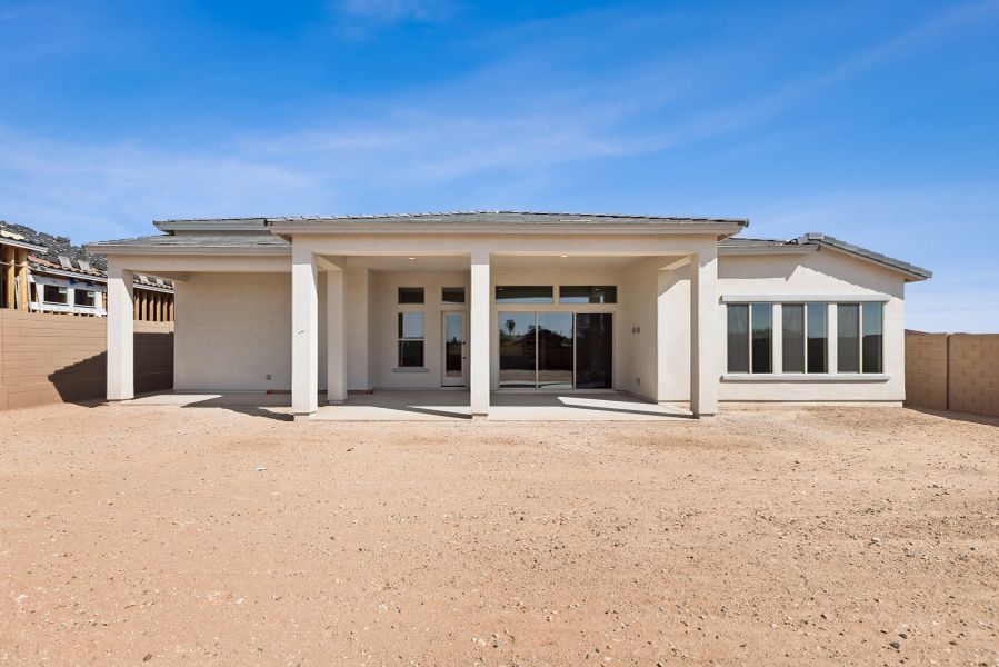 Exterior details and patio area of a home in Canyon Views – 80’ Paradise Series, Litchfield Park (Image 3).
