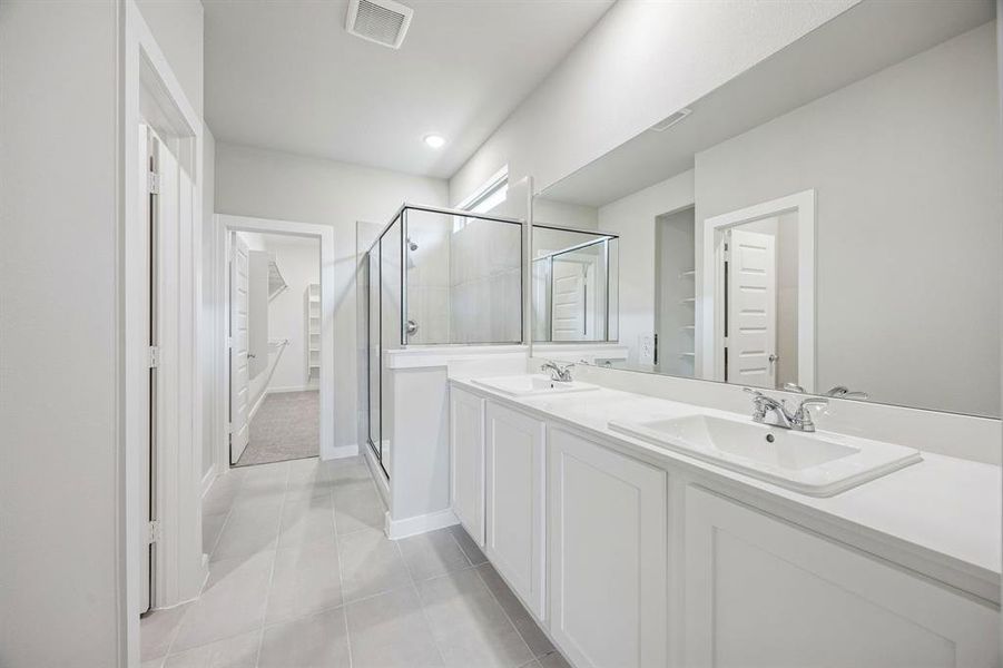 Primary Bathroom in the Willow home plan by Trophy Signature Homes – REPRESENTATIVE PHOTO