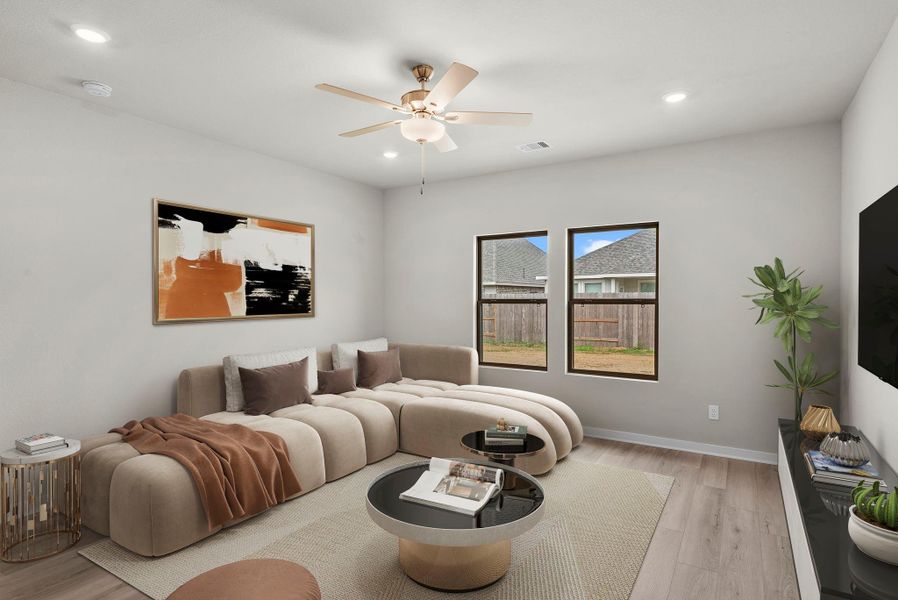 Furnished interior view inside a new home in Windrose Green 50', Angleton (Image 11).