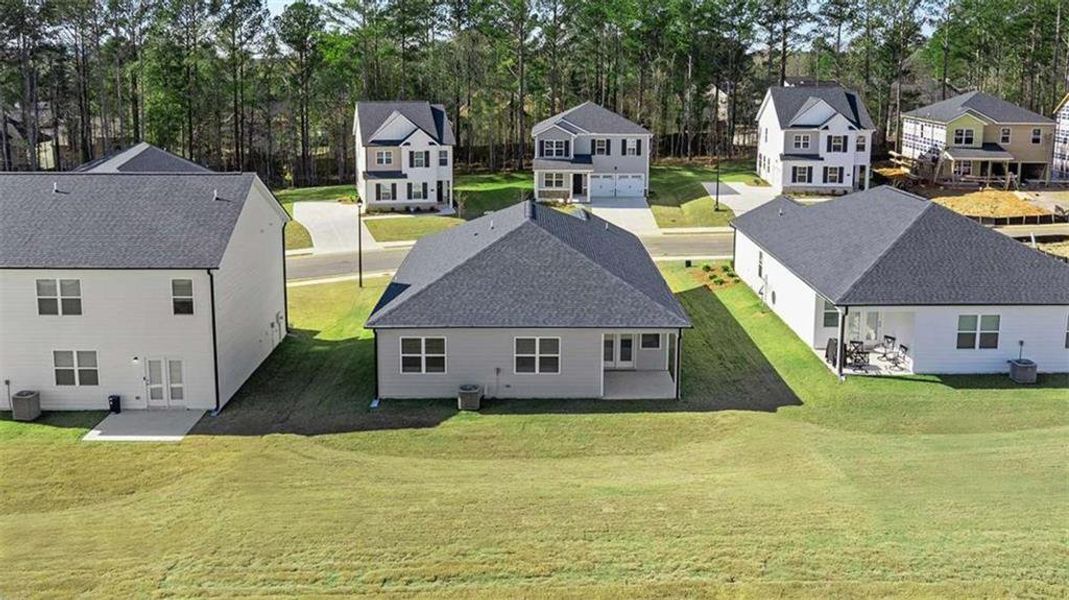 Exterior details and patio area of a home in Oakchase at Hampton, Hampton (Image 24). Exterior details and patio area of a home in Oakchase at Hampton, Hampton (Image 24).
