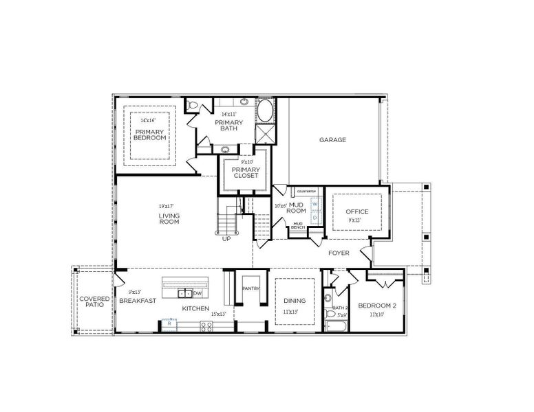 2D floor plan layout of this home in Canterra Creek 60', Iowa Colony, TX (Image 3). 2D floor plan layout of this home in Canterra Creek 60', Iowa Colony, TX (Image 3).