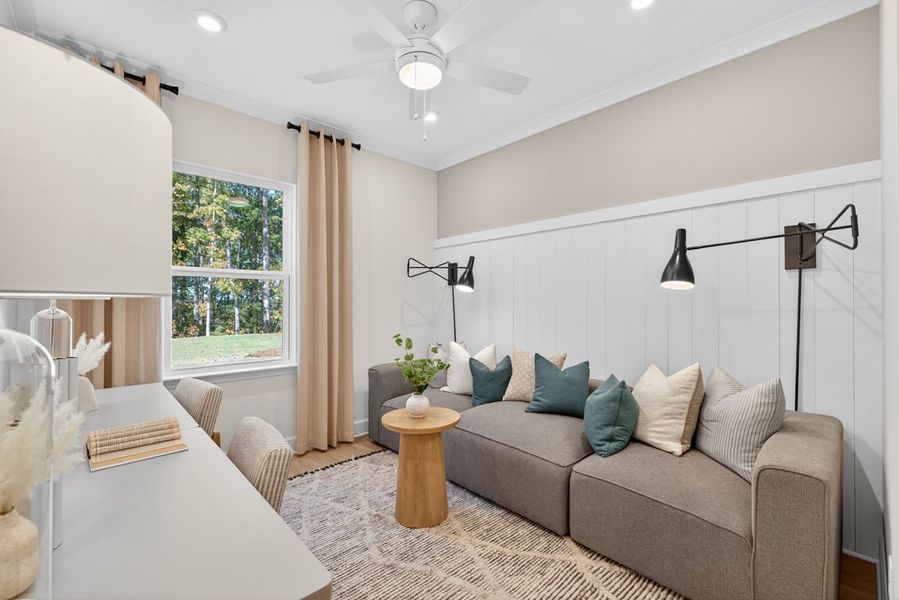 Representative furnished interior of a home built from the Hampton by Pulte Homes in Watermist at Mirror Lake, Villa Rica (Image 32).