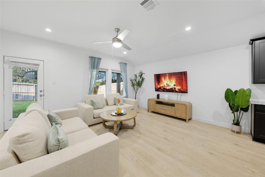 Furnished interior view inside a new home in Post Oak Pointe, Fresno (Image 8). Furnished interior view inside a new home in Post Oak Pointe, Fresno (Image 8).