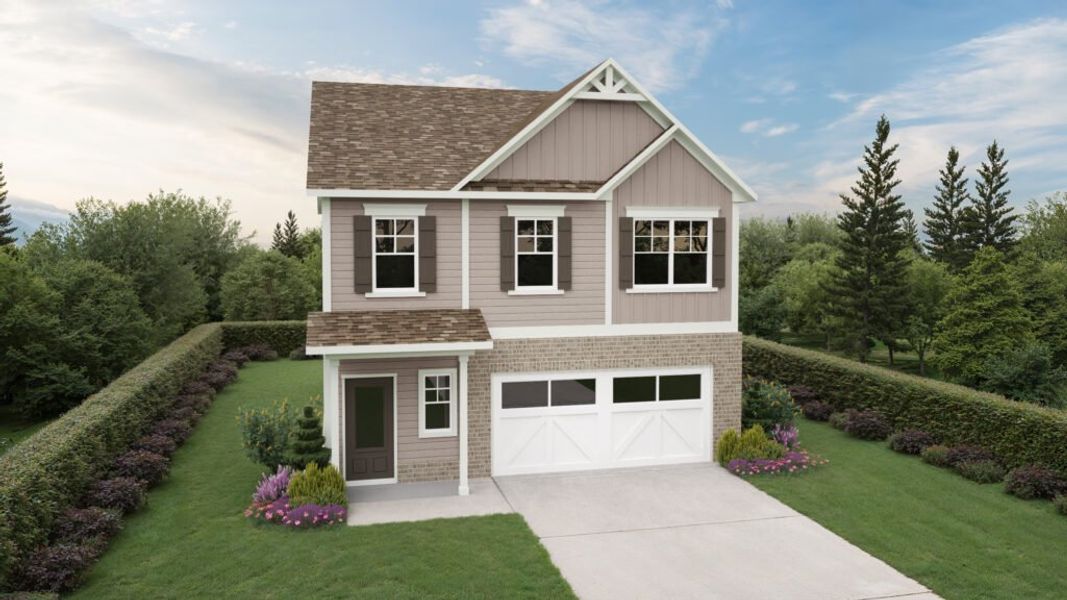 Representative exterior photo of a completed home built from the The Bradshaw II by Direct Residential Communities in Neely Farm, Covington, GA (Image 6).