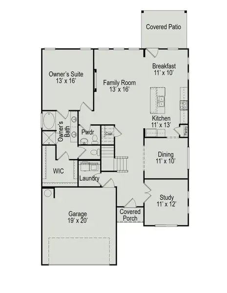 2D floor plan layout of this home in Fulshear Lakes, Fulshear, TX (Image 3).