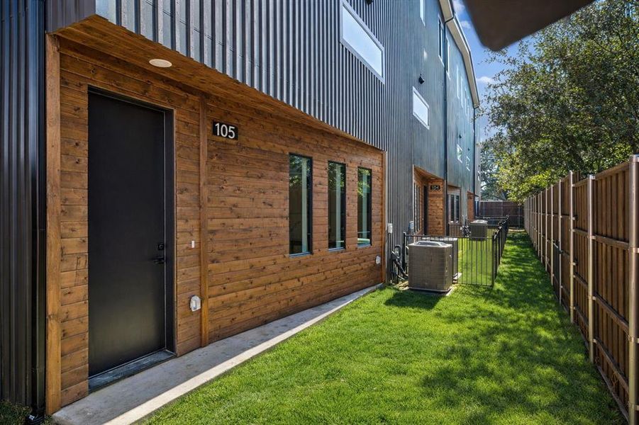 Exterior details and patio area of a home in , Dallas (Image 1). Exterior details and patio area of a home in , Dallas (Image 1).