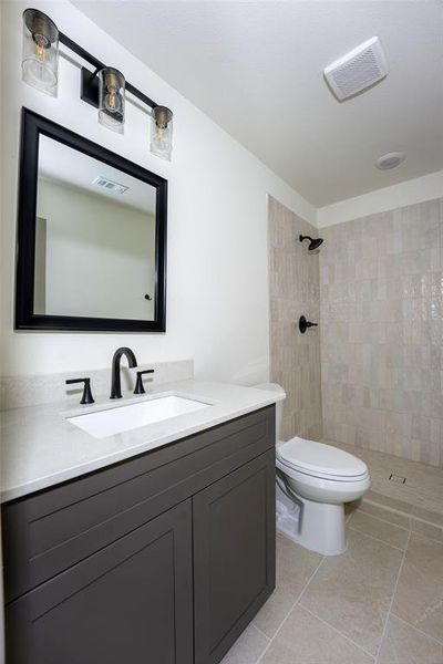 Full bathroom connected to media room. Full bathroom connected to media room.