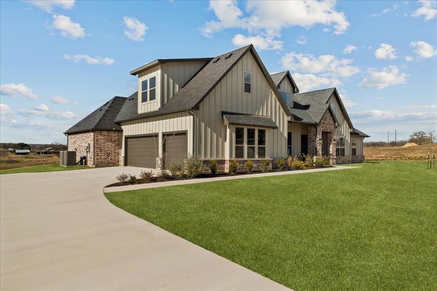 Front exterior of a new home in Brock Heights, Brock, TX, highlighting curb appeal (Image 32).