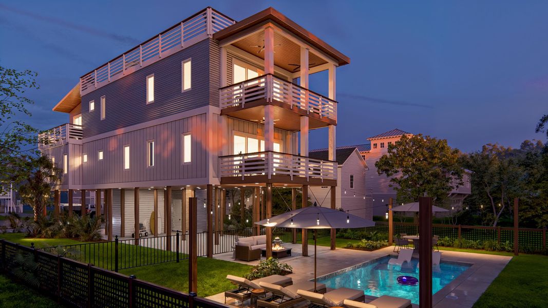 Front exterior of a new home in , Folly Beach, SC, highlighting curb appeal (Image 20).