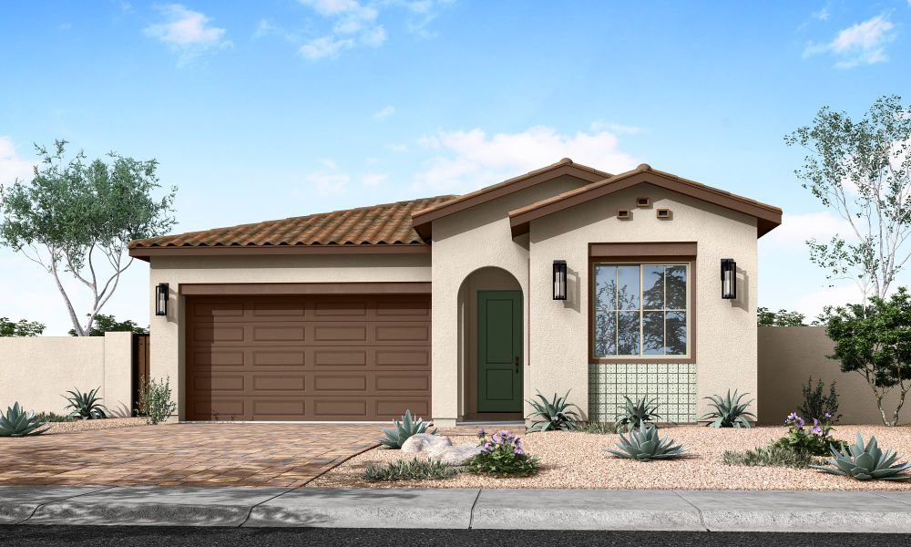 Representative exterior photo of a completed home built from the Granite Plan 3505 by Tri Pointe Homes in Waterston Central, Gilbert, AZ (Image 21).