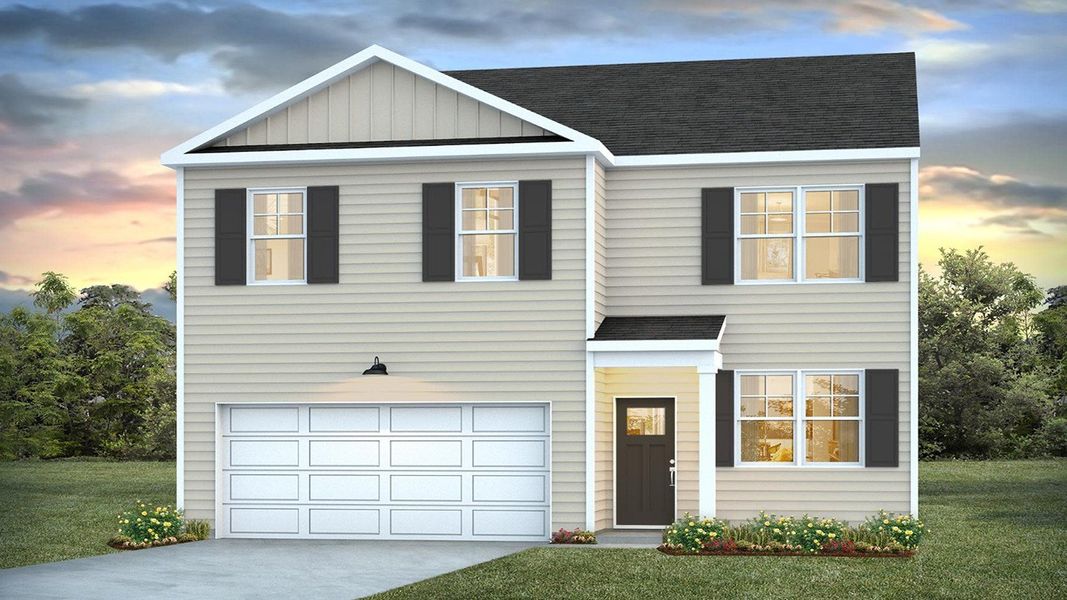 Representative exterior photo of a completed home built from the Belhaven by D.R. Horton in Fernhill Farms, Statesboro, GA (Image 1).