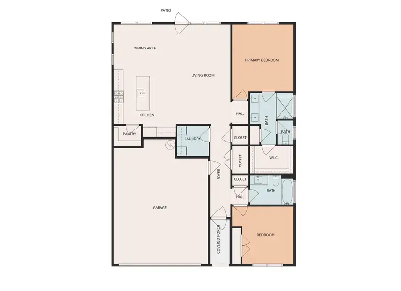 2D floor plan layout of this home in Bell Farm, Statesville, NC (Image 5).