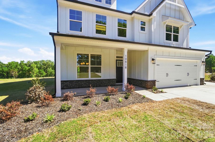 Front exterior of a new home in Chasewood, Mint Hill, NC, highlighting curb appeal (Image 19).