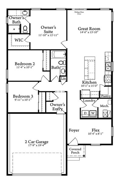 2D floor plan layout of this home in Union Colony West, Greeley, CO (Image 3).