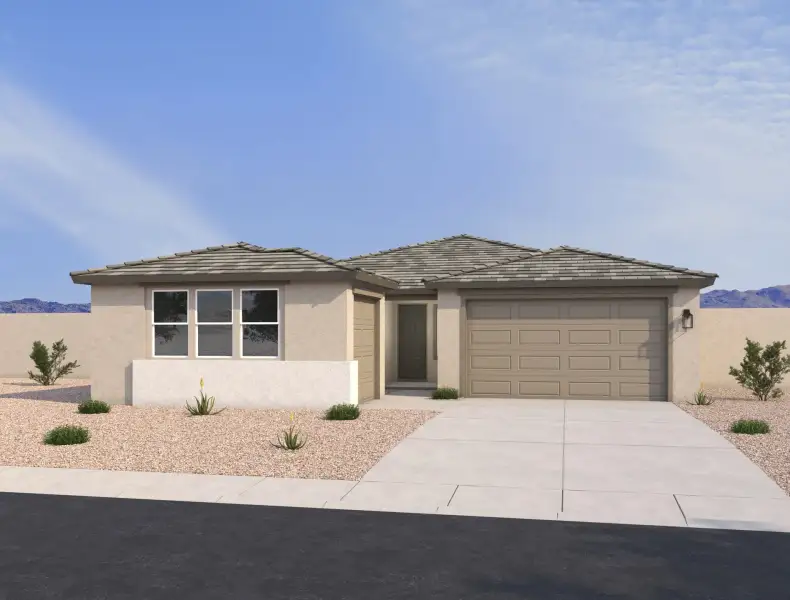 Modern Desert exterior elevation rendering