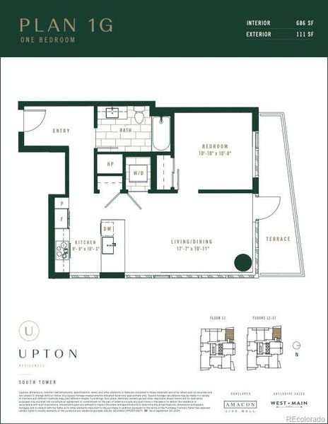 2D floor plan layout of this home in Upton Residences, Denver, CO (Image 3).