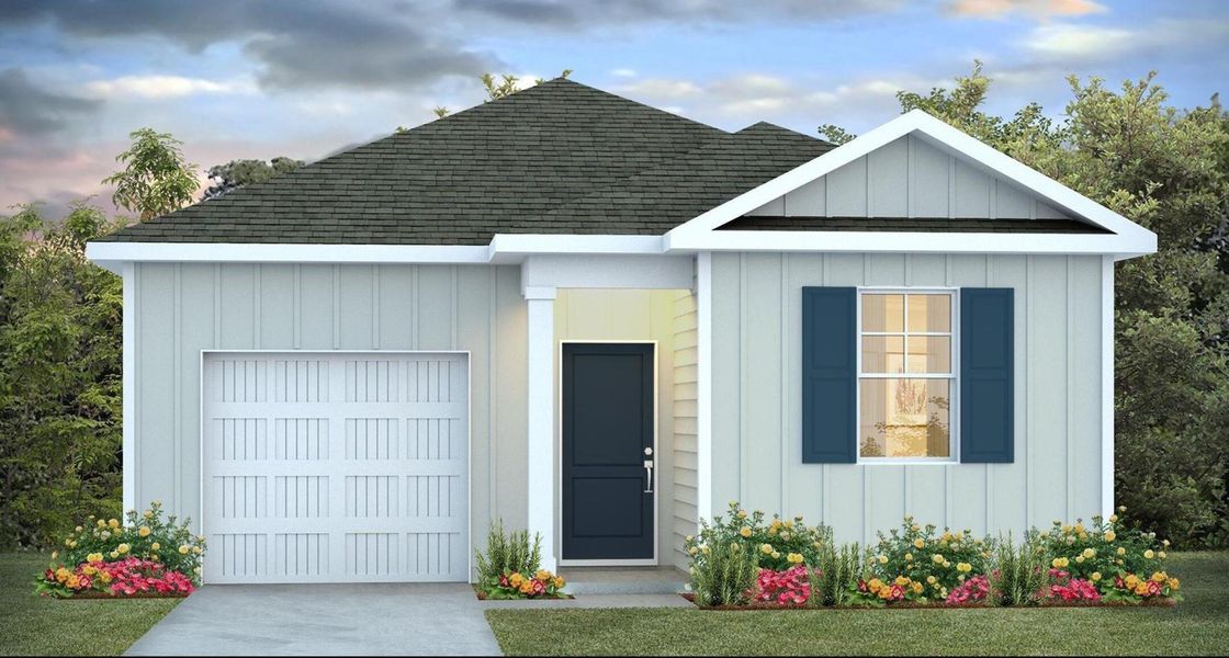 Front exterior of a new home in Mulberry Landing, Orangeburg, SC, highlighting curb appeal (Image 1). Front exterior of a new home in Mulberry Landing, Orangeburg, SC, highlighting curb appeal (Image 1).