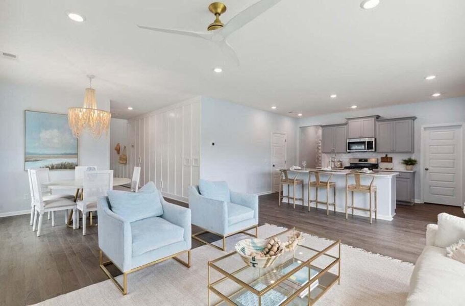 Furnished interior view inside a new home in Sweetgrass at Summers Corner, Summerville (Image 6).