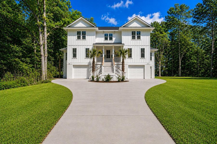 Front exterior of a new home in , Awendaw, SC, highlighting curb appeal (Image 31).