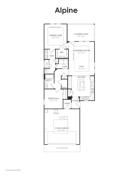 2D floor plan layout for the Alpine by Del Webb in Del Webb Fulshear, Fulshear, TX (Image 4).