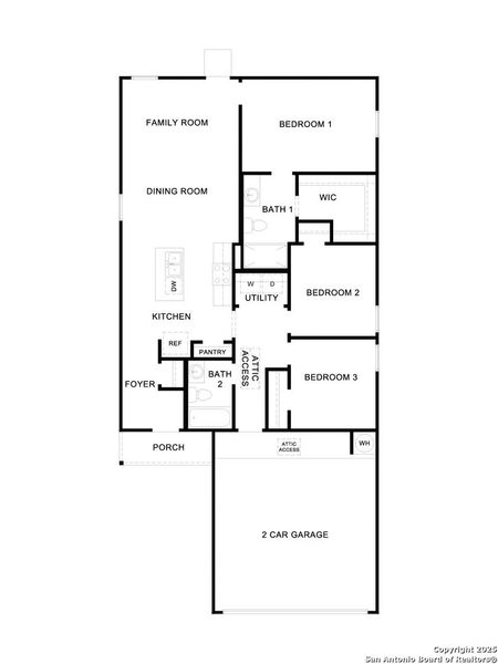 2D floor plan layout of this home in Sunset Oaks, Maxwell, TX (Image 2).