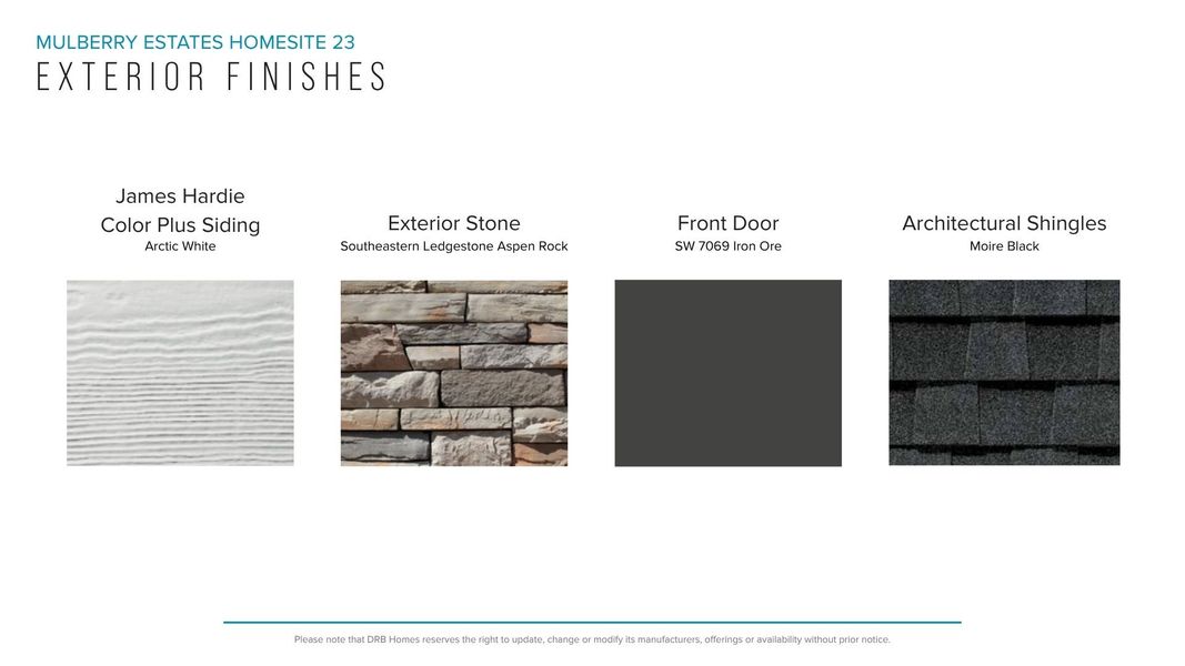Sample of building materials used in homes in Mulberry Estates, Simpsonville (Image 29). Sample of building materials used in homes in Mulberry Estates, Simpsonville (Image 29).