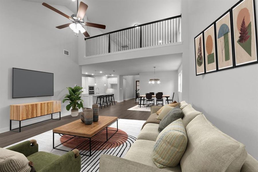 Furnished interior view inside a new home in Karis - Village Series, Crowley (Image 11). Furnished interior view inside a new home in Karis - Village Series, Crowley (Image 11).