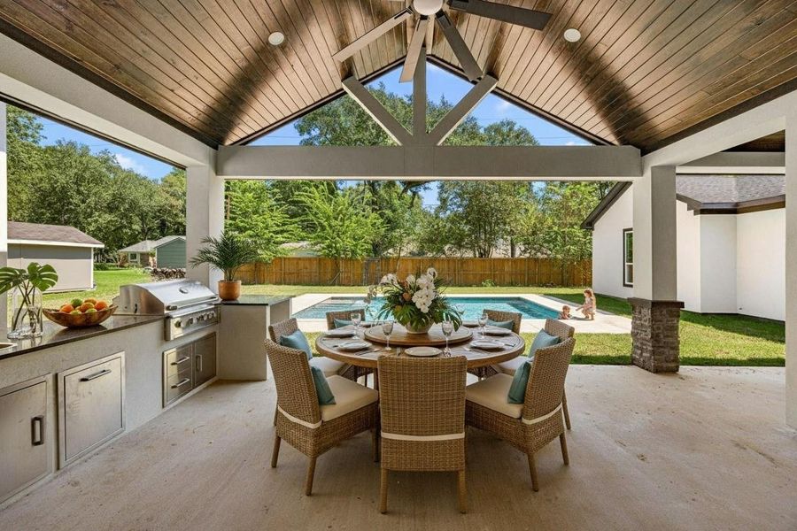 Exterior details and patio area of a home in , Magnolia (Image 3).