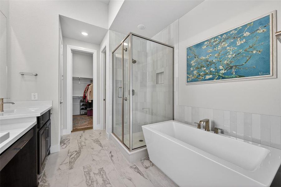 stand alone tub and separate shower