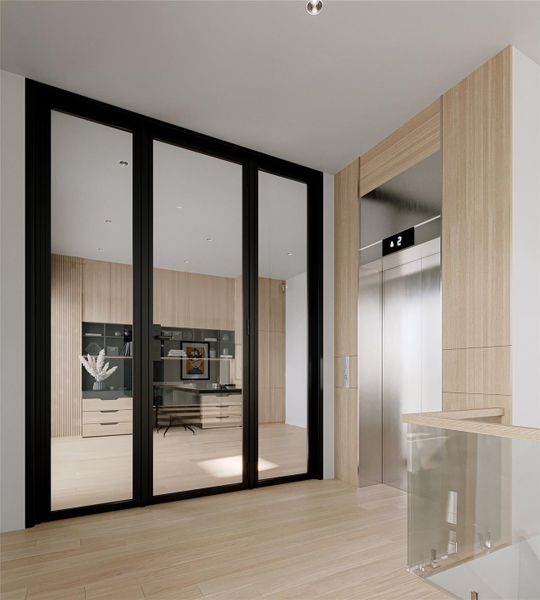 Convenient elevator to all floors(rendering)