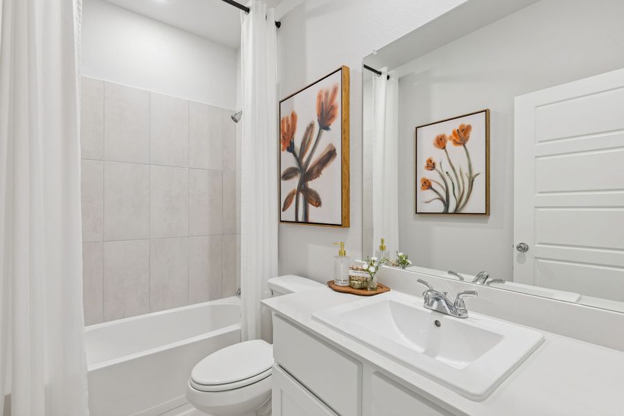 Bathroom in a Nicholson Ranch Magnolia Model Home in Lavon TX by Trophy Signature Homes