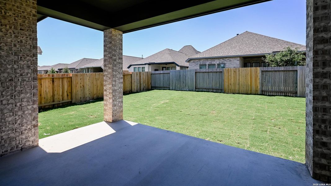 Exterior details and patio area of a home in Meadows of Mill Creek, Seguin (Image 22). Exterior details and patio area of a home in Meadows of Mill Creek, Seguin (Image 22).