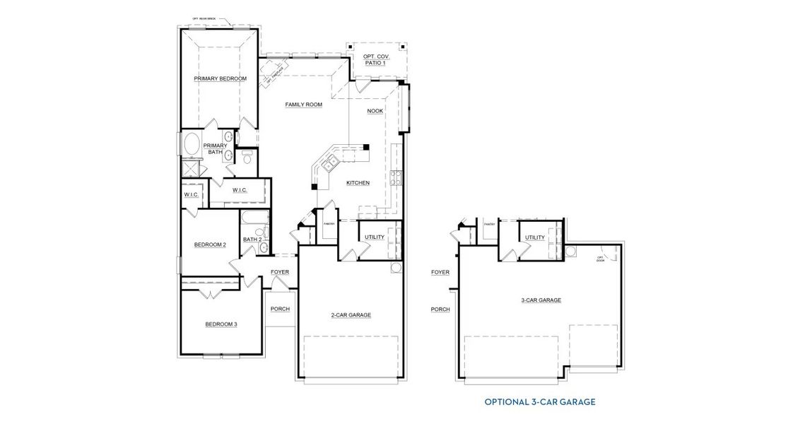 2D floor plan layout of this home in Chisholm Hills, Cleburne, TX (Image 5).