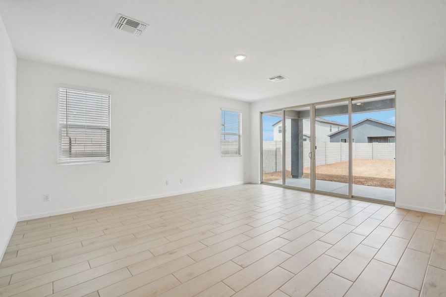 Great room with upgraded 4 panel slider