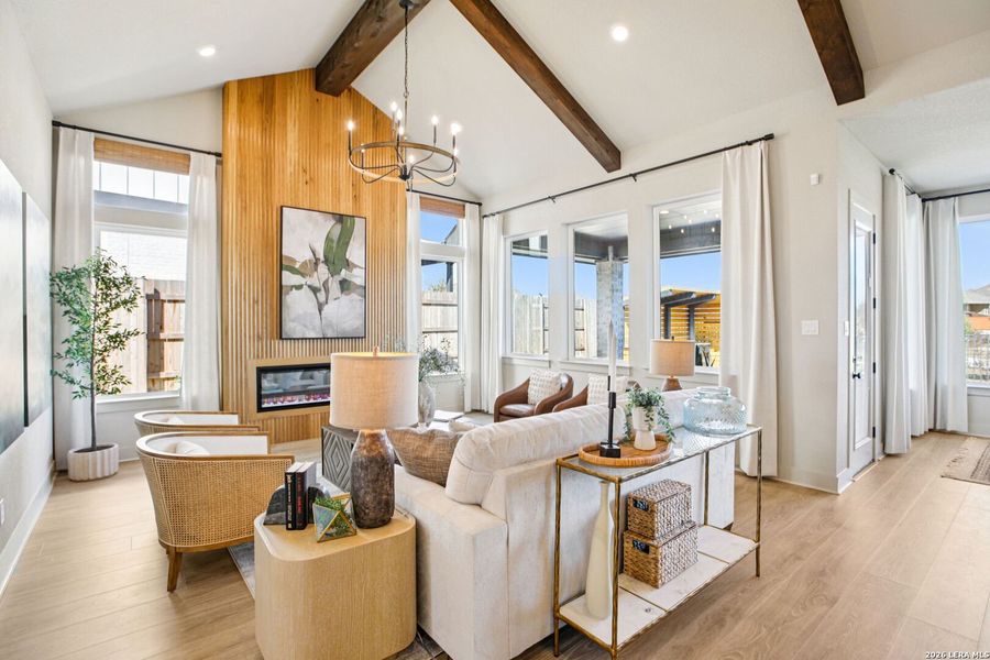 Furnished interior view inside a new home in Village at Three Oaks, Seguin (Image 3).