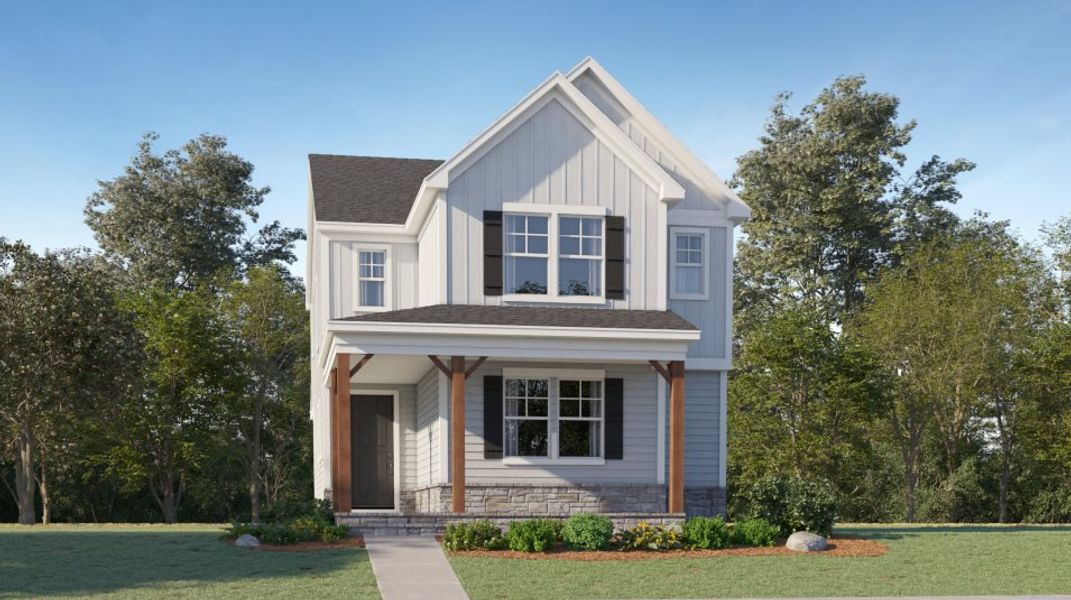 Front exterior of a new home in Rosedale, Wake Forest, NC, highlighting curb appeal (Image 1). Front exterior of a new home in Rosedale, Wake Forest, NC, highlighting curb appeal (Image 1).