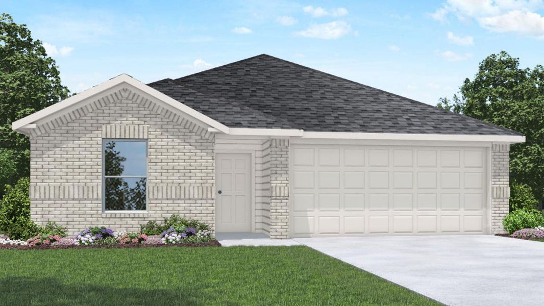 Representative exterior photo of a completed home built from the Gaven by D.R. Horton in Sunterra Lakes, Brookshire, TX (Image 1).