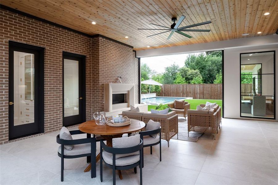 Exterior details and patio area of a home in , Dallas (Image 4). Exterior details and patio area of a home in , Dallas (Image 4).