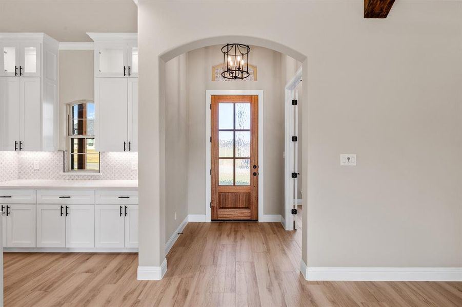 Inside entry with elegant archways. Inside entry with elegant archways.