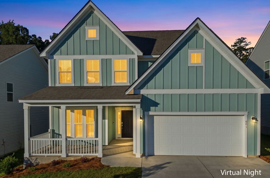 Front exterior of a new home in Grand Arbor, Blythewood, SC, highlighting curb appeal (Image 22).