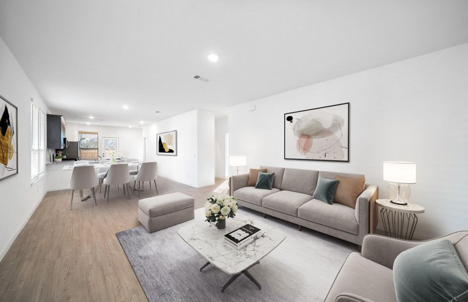 Family Room-Dining Area-Kitchen