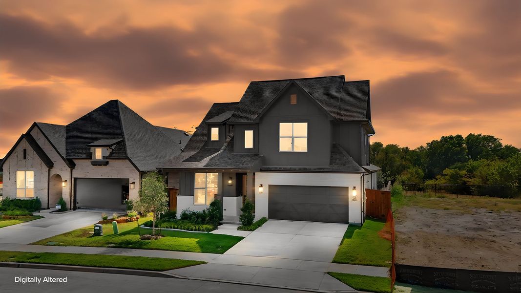 Front exterior of a new home in Aster Park, McKinney, TX, highlighting curb appeal (Image 26).