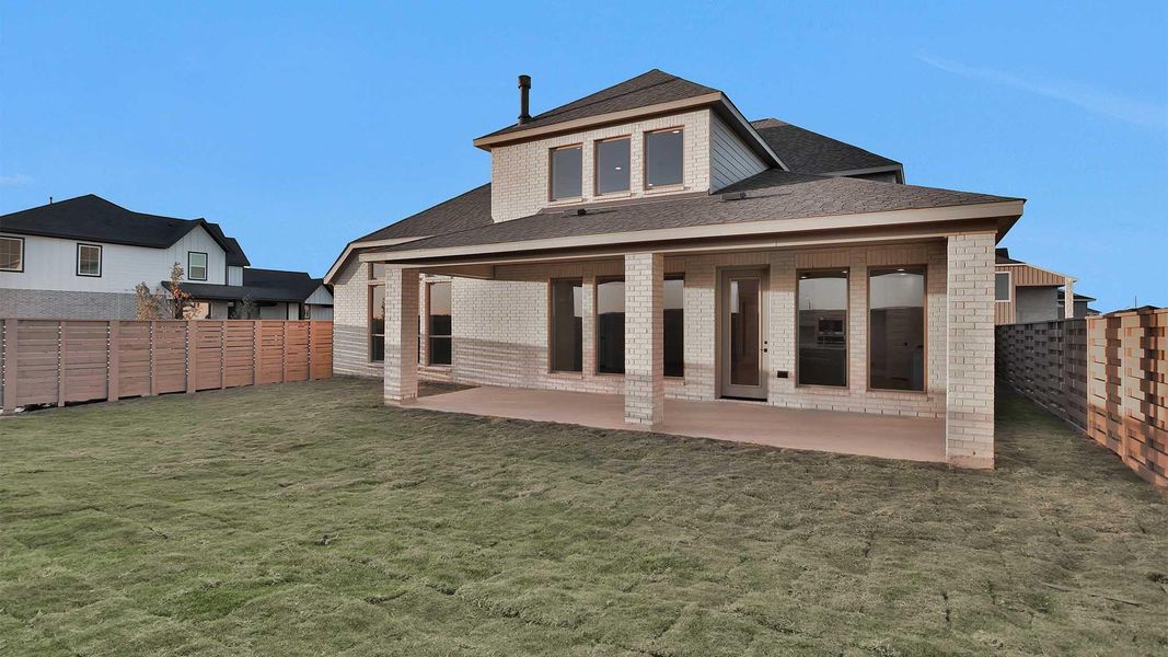 Exterior details and patio area of a home in Austin Point 60', Richmond (Image 3).
