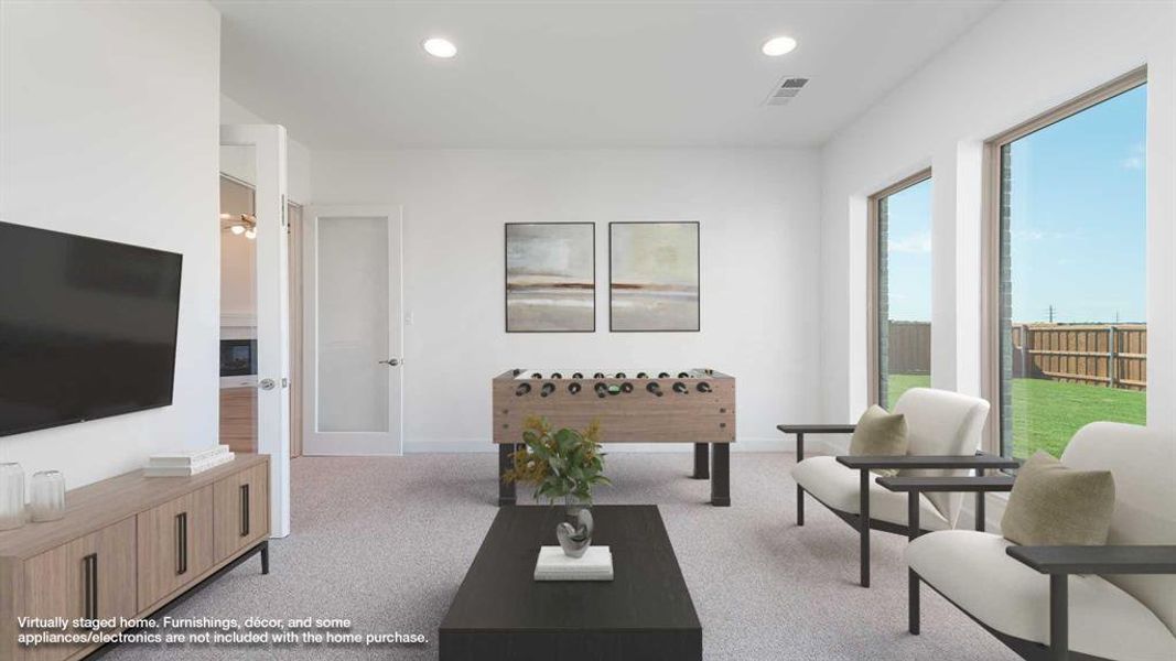 Furnished interior view inside a new home in Terraces 62', Rockwall (Image 7). Furnished interior view inside a new home in Terraces 62', Rockwall (Image 7).